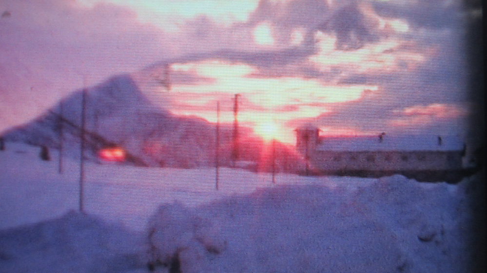 Skiing on Tonale Pass in winter 1968