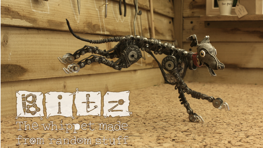 BITZ- The whippet made from random stuff